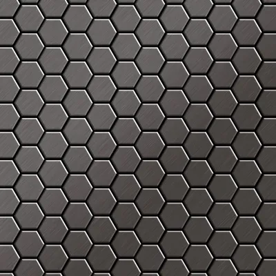 Produktbild von Mosaik Fliese massiv Metall Titan gebürstet dunkelgrau 1,6mm stark Honey-Ti-SB