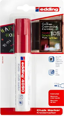 Image de edding 4090 Marqueur à craie rouge (1 blister)