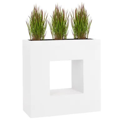 Produktbild von PFLANZWERK® Hochbeet Pflanzkübel VISTA 66cm WEISS Premium Blumenkübel Fiberglas Lotus-Effekt Fiberglas - Frostbeständig - Handgefertigt -