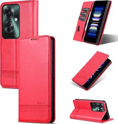 Image de Etui en cuir pour Oppo Reno11 F, étui portefeuille pliable avec fermeture magnétique et support Rose