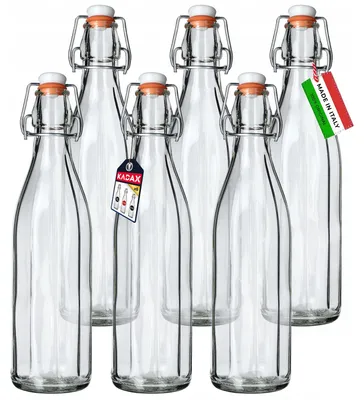 Produktbild von Kadax Glasflaschen 750 ml 6er Set mit Korken für Öl