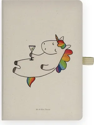 Produktbild von Mr. & Mrs. Panda Skizzenbuch Einhorn Cocktail - Transparent - Geschenk, Kladde, Einhörner, Unicorn, notizbuch, Tagebuch, Journal, Rum, Sekt, Skizzenheft, Geburtstag