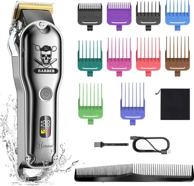 Produktbild von OKWISH Haarschneider Haarschneidemaschine Haartrimmer USB wiederaufladbar LED-Anzeige Langhaarschneider Bartschneider