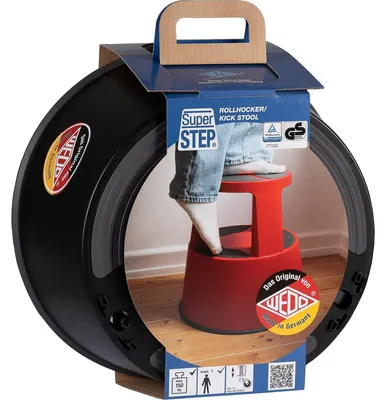 Produktbild von Rollhocker SuperStep Kunststoff schwarz - Banderolenverpackung