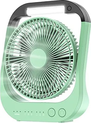 Produktbild von Atenus USB -Lüfter, 10000 mAh Batterie 4 Geschwindigkeitstabelle 8 Zoll Camping 180 ° Rotation, LED -Licht, Timer, tragbare Lüftercamping, Reise
