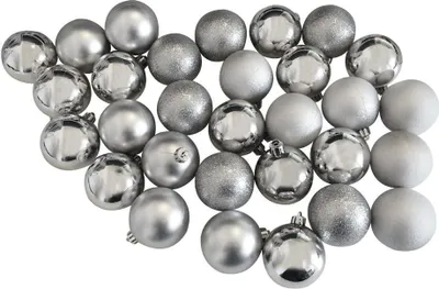 Produktbild von Christbaumkugeln Silber 30 Stück Weihnachtsbaumkugeln Christbaumschmuck