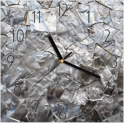 Produktbild von Wanduhr aus Glas mit Motiv Metallisches Mosaik- 30 x 30 cm - inkl. Aufhängesystem