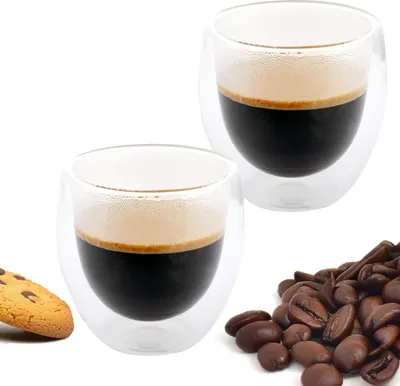 Productafbeelding van Dubbelwandige koffiebekers Nordic Schiller, geschikt voor latte macchiato - Set van 2, 250 ml - Ideale thermosbekers voor cappuccino en thee