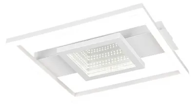 Image de Plafonnier LED, métal, blanc, mat, blanc neutre, L 35 cm
