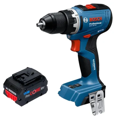 Obrázok produktu pre Bosch GSR 18V-65 Professional akumulátorový vŕtací skrutkovač 18 V 63 Nm bez kefiek + 1x akumulátor ProCORE 5,5 Ah - bez nabíjačky