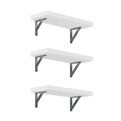 Obrázok produktu pre Sada 3 nástenných políc AW1W-3, 400 × 150 × 25 mm, biela