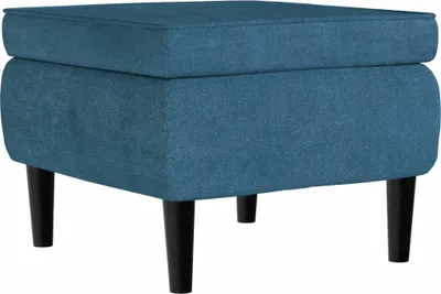 Produktbild von vidaXL Hocker mit Holzbeinen Blau Samt