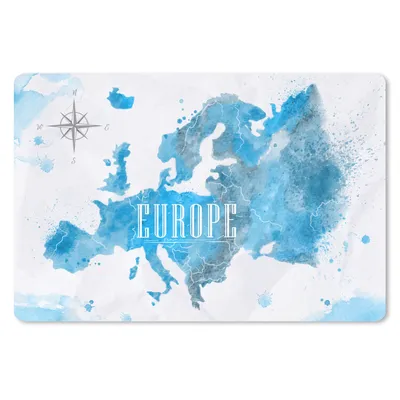 Produktbild von MuchoWow® Schreibtischunterlage Aquarell - Karte - Europa 60x40 cm - XXL Mauspad - Großes Mauspad
