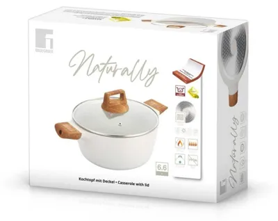 Produktbild von Marmortopf 28 cm mit Deckel Bergner BG-30643 Naturally