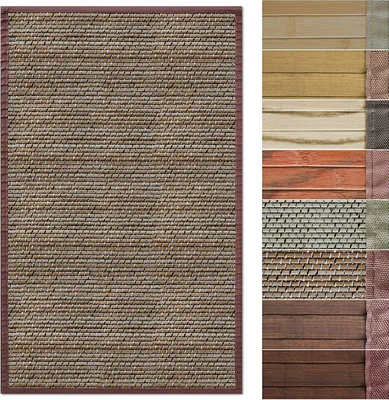 Produktbild von Bambus-Teppich Bambusmatte mit Stoffrahmen Panda Braun 90 x 120 cm