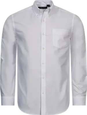 Produktbild von S|BEN SHERMAN Oxford Herren Langarm Hemd 0077857-WHITE