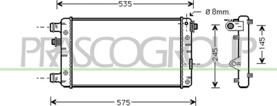 Produktbild von PRASCO FT020R002 Kühler Wasserkühler Motorkühler für FIAT Seicento / 600 Schrägheck (187) Seicento / 600 Van (287)