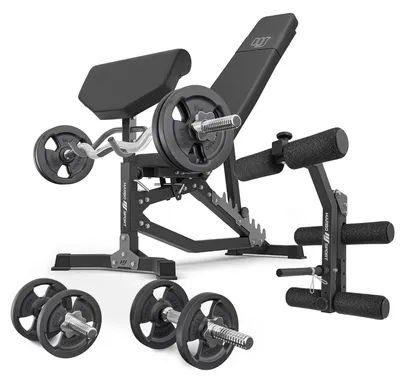 Produktbild von Marbo Sport - Set MS39_2.0_42KG | Doppelseitige Bank + Curl Pult + Beinpresse + Stangen- und Hantelscheiben Set 42kg