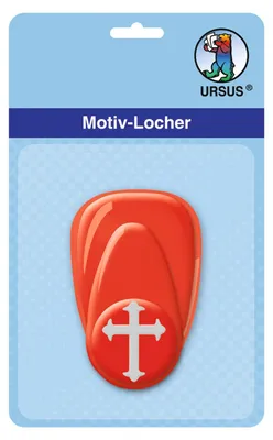 Motivlocher Kreuz, 16 mm, rot, Kunststoff/Metall