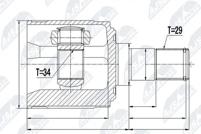 Produktbild von NTY Gelenksatz Antriebswelle Getriebeseitig Vorne Links für HONDA Accord VII Limousine (CL, CN) NPW-HD-018