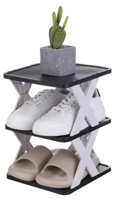 Schuhregal, vertikal, stapelbar, 3 Ebenen, 26x24x33,5 cm