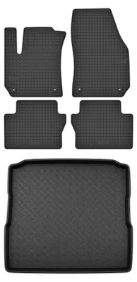 Zdjęcie produktu dla Dywaniki gumowe + mata bagażnika do Opel Zafira B 2005-2011 (minivan/kombi, standardowy bagażnik) – czarne, dopasowane – Wielganizator