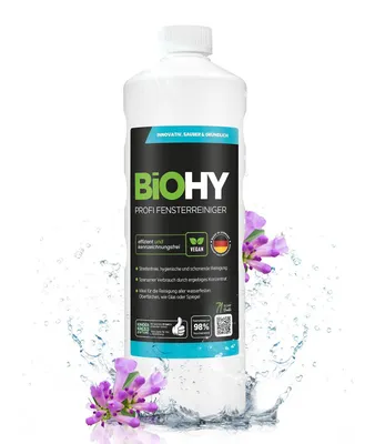 Produktbild von BiOHY Profi Fensterreiniger + Dosierer, Glasreiniger, Fensterputzmittel, 1 l
