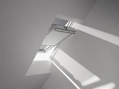 Produktbild von VELUX Vorteils-Set Hitzeschutz-Markise transparent schwarz und Verdunkelungsrollo weiß DOP FK08 1025S
