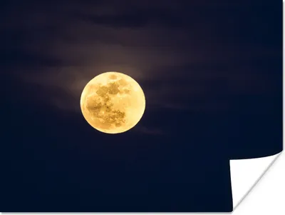 Produktbild von MuchoWow® Poster Mond - Himmel - Gelb 160x120 cm - Foto Plakat