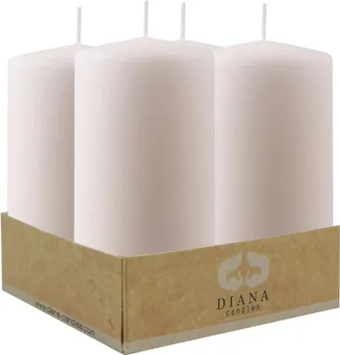 Produktbild von Diana Candles Stumpenkerzen Ø 6 X 11 cm creme 4er Pack