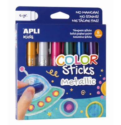 Zdjęcie produktu dla Apli Dry tempera kolory metaliczne 6 szt
