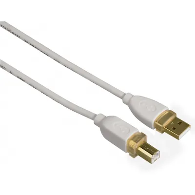Produktbild von Hama Vergoldet Doppel geschirmt Weiß USB 2.0 Kabel (3m)