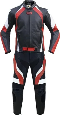 Produktbild von 2-teiler Motorradkombi Biker lederkombi aus Rindsleder, Größe:48/S, Farbe:Rot