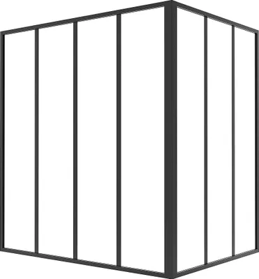 Produktbild von Eck-Innenfenster aus pulverbeschichtetem Aluminium Schwarz 120 x 90 x 130 cm (B x T x H) – BAYVIEW