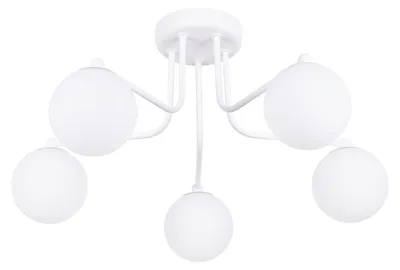 Produktbild von Deckenlampe Metall Glas Weiß G9 Kugelschirm Modern Deckenleuchte