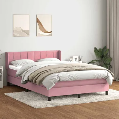 Obrázek produktu pro Maison Exclusive - Box spring postel s matrací růžová 140x210 cm samet