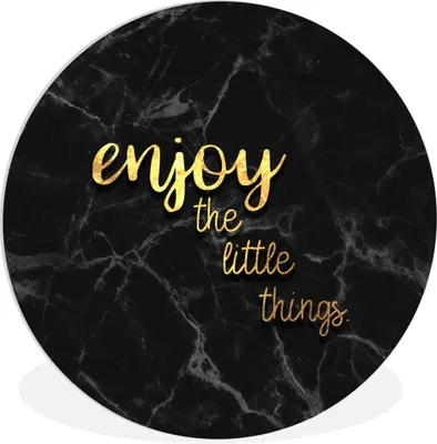 Produktbild von MuchoWow® Rundes Wandbild - Runde Bilder Zitate - Sprichwörter - Gold - Marmor Ø 60 cm Kreis Wanddekoration Kunststoff - Wandkreis - Wandschmuck - Wand Kreis - Das Schlafzimmer - Die Bilder - Wandmalerei - Kunst für das Haus - das Plastik