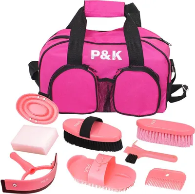Produktbild von P & K Pferdepflege-Set Werkzeugset Pferd Putzset in Pink in praktischer Tasche – Alles für die optimale Pflege Ihres Pferdes