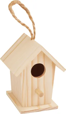 Produktbild von VBS Miniatur Vogelhaus mit Aufhänger 6x6.2x8 cm Deko für Garten und Balkon