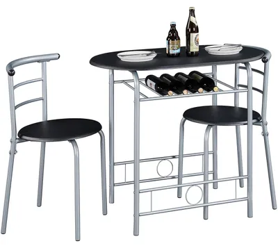 Image de Ensemble de balcon 3 pièces avec table et 2 chaises en bois