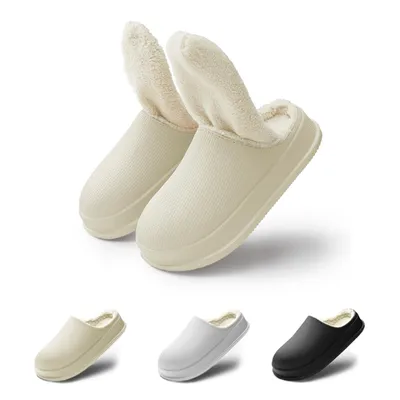 Produktbild von Hausschuhe Damen & Herren Winter – Warm Gefüttert, Rutschfest, Wasserfest, EVA Pantoffeln mit Plüsch-Futter, Bequeme Slippers für Indoor & Outdoor