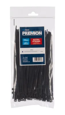 Obrázek produktu pro PREMION PREP00019 - Stahovací pásky černé 4,8 x 200mm 100ks