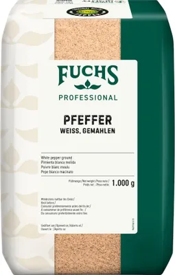 Obrázek produktu pro Fuchs 380791002 Fuchs Pfeffer weiß gemahlen Gewürz, 1,0 kg