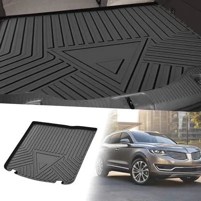 Produktbild von Flache Gesichtsladeflächen-Kofferraummatte Kofferraum-Gepäckstiefel-Tablettmatte Streifen- und Dreiecksmuster für Lincoln MKX 2015-2019 Rutschfest
