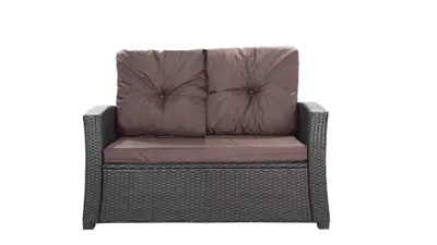 Obrázok produktu pre Ratanový vankúš na pohovku-Hnedý| vydanie pre 2 osoby | rozmery 112x52x7, 2*56x50| Vankúš na pohovku| Vankúše na záhradný nábytok