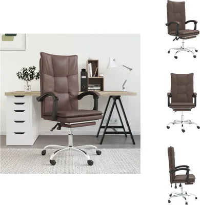 Produktbild von vidaXL Bürostuhl mit Liegefunktion Braun Kunstleder -  Bürostühle
