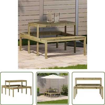 Produktbild von The Living Store Picknicktisch 110x134x75 cm Imprägniertes Kiefernholz