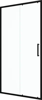 Image de Porte de douche coulissante 100x200 cm - Verre transparent - Profilé Noir - CRUSH