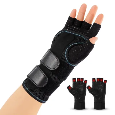 Immagine prodotto di Fascia per il polso ortopedica con supporti metallici e guanti per l'artrite