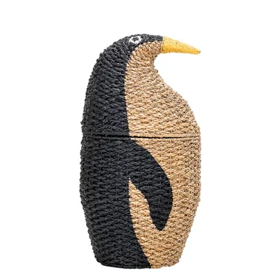 Produktbild von Bloomingville Korb mit Deckel PINGUIN 37x69cm Deko Wäschekorb Aufbewahrung Kids